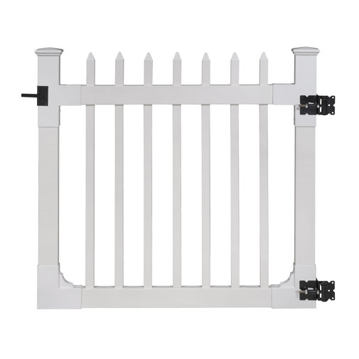 Wam Bam NoDig Fence 4 ft. H x 4 ft. W Nantucket Vinyl Picket Gate with
